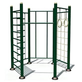Huitich wooden metal rope climbing frame for kids with rings and ladder for outdoor play